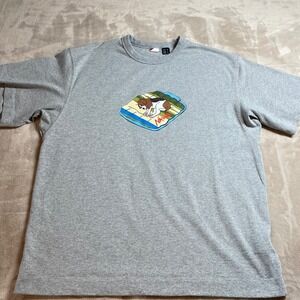 Nanga Sleeping Beagle Dog Graphic T-Shirt Gray Mens Small Eco-Hybrid Outdoor Tee